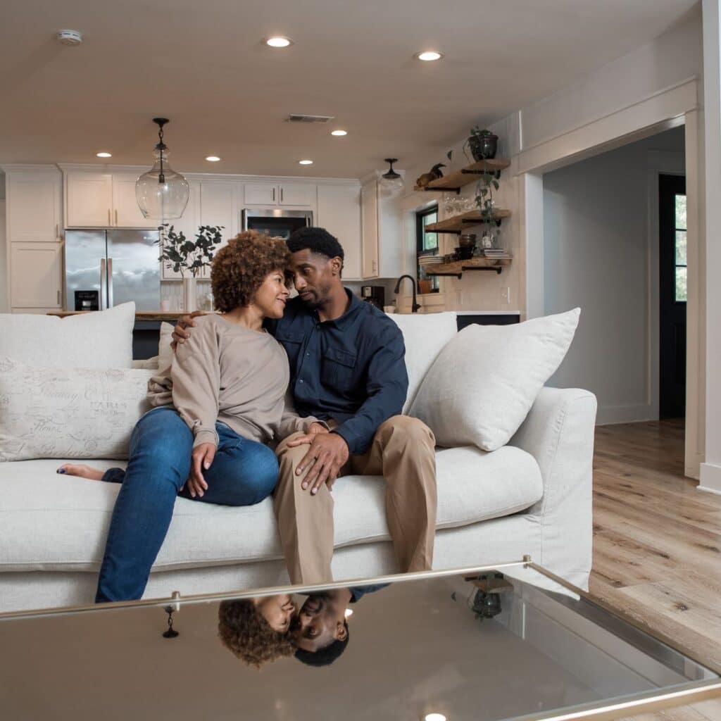 couple at home enjoying clean air